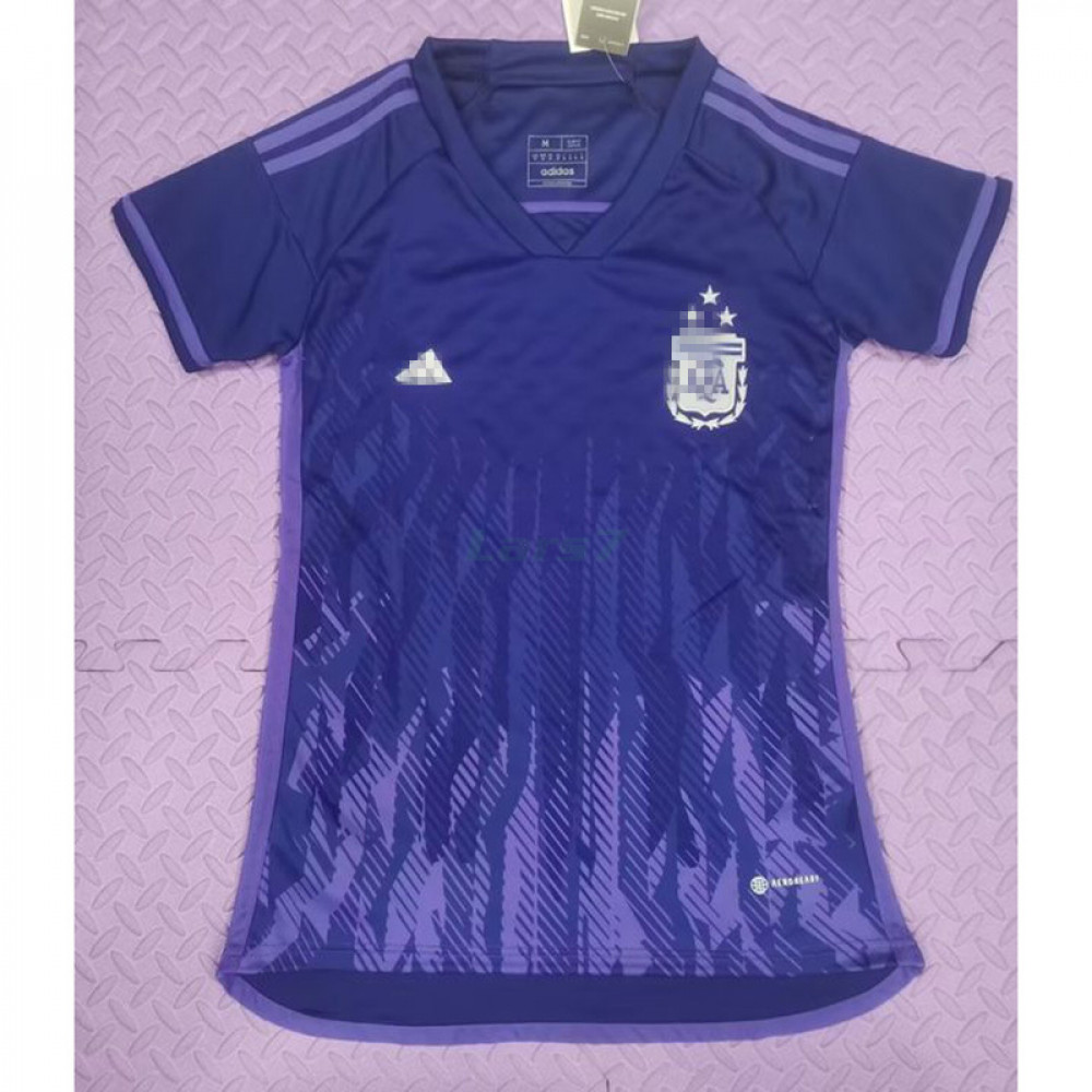 Camiseta Argentina Segunda Equipación 2022 Mundial Campeona Con Tres