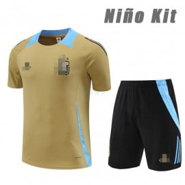 Camiseta de Entrenamiento Argentina 2024 Niño Kit Dorado/Azul