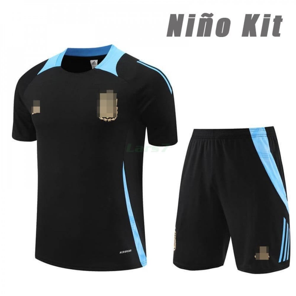 Camiseta de Entrenamiento Argentina 2024 Niño Kit Negro/Azul