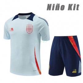 Camiseta de Entrenamiento España 2024 Niño Kit Azul Claro