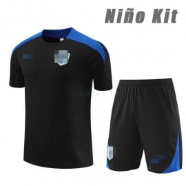 Camiseta de Entrenamiento Holanda 2024 Niño Kit Negro/Azul