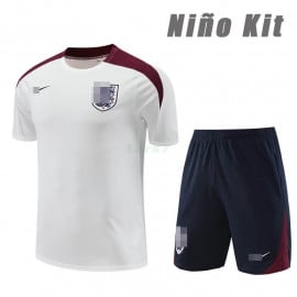 Camiseta de Entrenamiento Inglaterra 2024 Niño Kit Blanco/Rojo