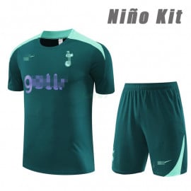 Camiseta de Entrenamiento Tottenham Hotspur 2024/2025 Niño Kit Verde Oscuro