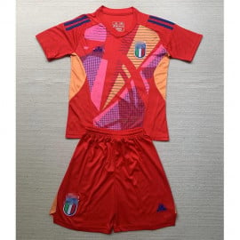 Camiseta De Portero Italia 2024 Niño Kit Rojo
