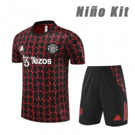 Camiseta de Entrenamiento Manchester United 2024/2025 Niño Kit Negro/Rojo