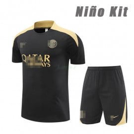 Camiseta de Entrenamiento PSG 2024/2025 Niño Kit Negro/Dorado