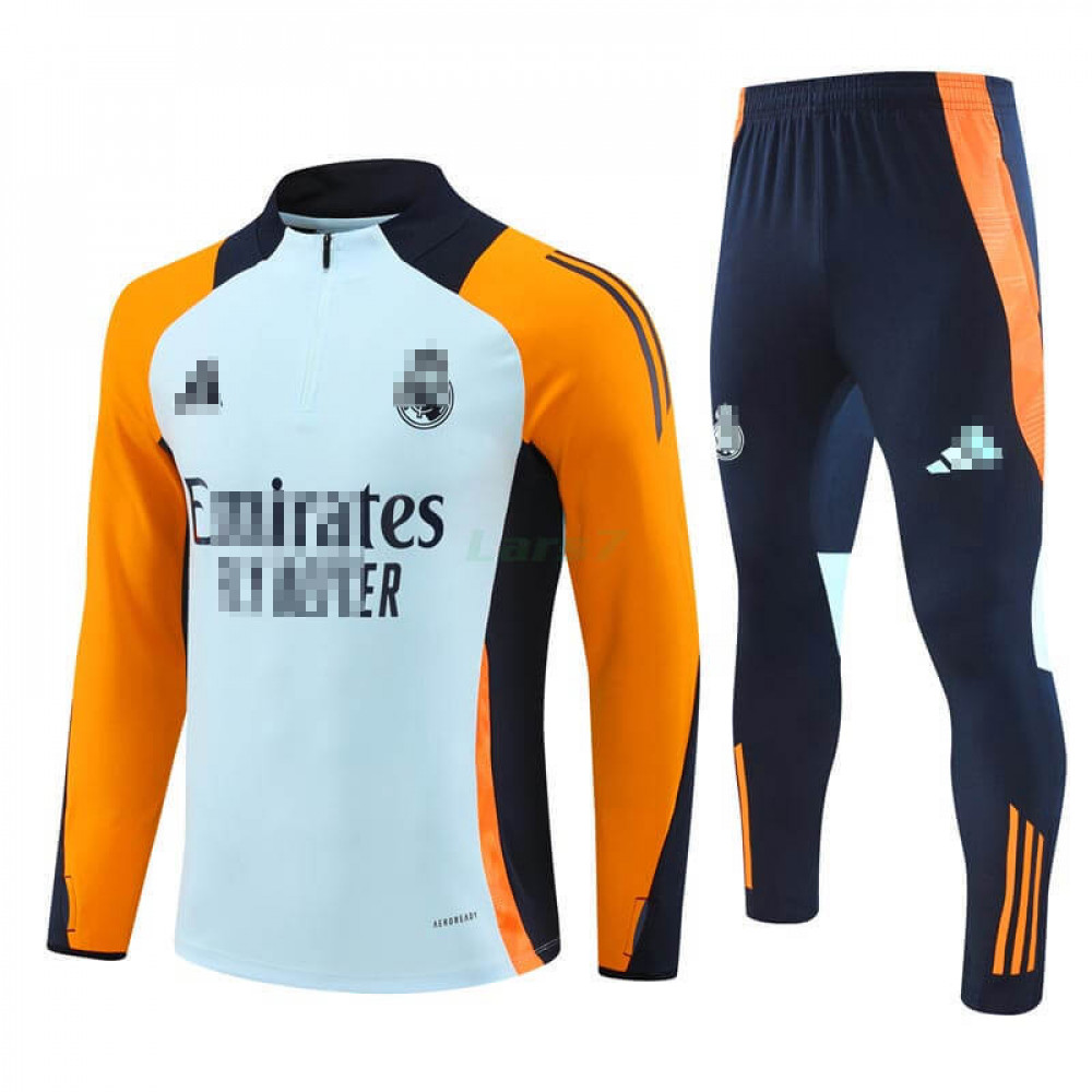 Sudadera de Entrenamiento Real Madrid 2024/2025 Kit Azul Claro/Naranja