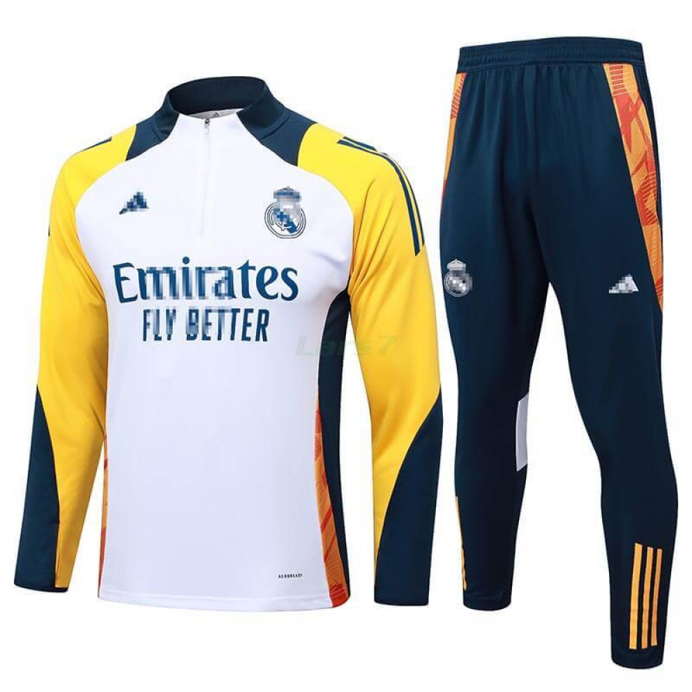 Sudadera de Entrenamiento Real Madrid 2024/2025 Kit Blanco/Amarillo