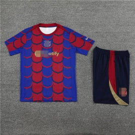 Camiseta Barcelona 2024/2025 Pre-Match Rojo/Azul Niño Kit