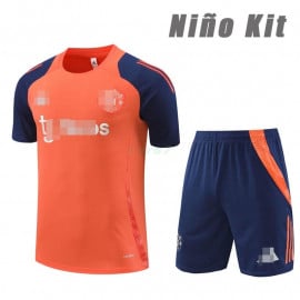 Camiseta de Entrenamiento Manchester United 2024/2025 Niño Kit Naranja/Azul Oscuro