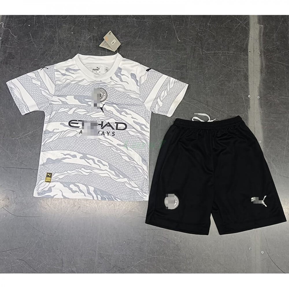 Camiseta Manchester City 2024/2025 Año Nuevo Chino Gris Niño Kit 