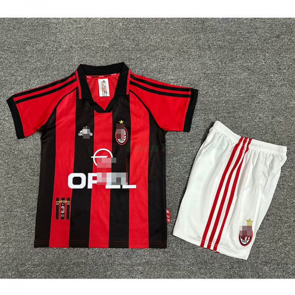 Camiseta AC Milan 1ª Equipación Retro 98/99 Niño Kit