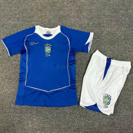 Camiseta Brasil 2ª Equipación Retro 2004 Niño Kit