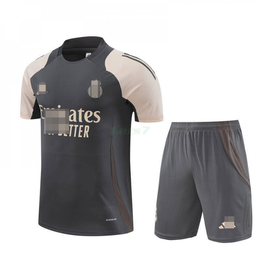 Camiseta de Entrenamiento Real Madrid 2024/2025 Kit Gris Oscuro/Caqui