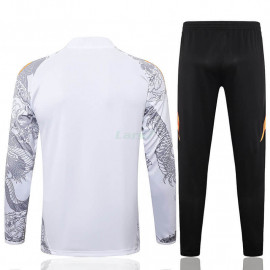 Sudadera De Entrenamiento Real Madrid 2024/2025 Kit Blanco/Gris con Estampado