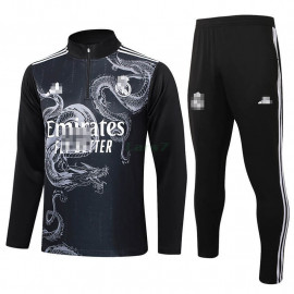 Sudadera De Entrenamiento Real Madrid 2024/2025 Kit Negro con Estampado