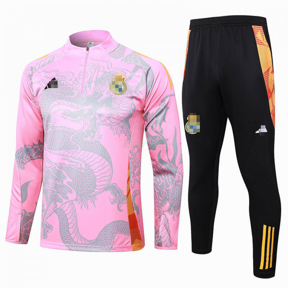 Sudadera De Entrenamiento Real Madrid 2024/2025 Kit Rosa con Estampado