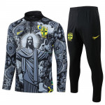 Sudadera de Entrenamiento Brasil 2024 Kit Negro/Gris