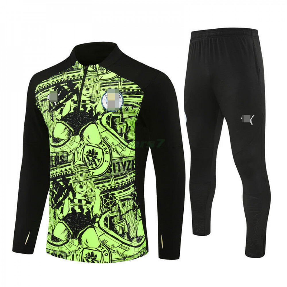 Sudadera de Entrenamiento Manchester City 2024/2025 Kit Negro/Verde