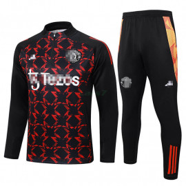 Sudadera de Entrenamiento Manchester United 2024/2025 Kit Negro/Rojo