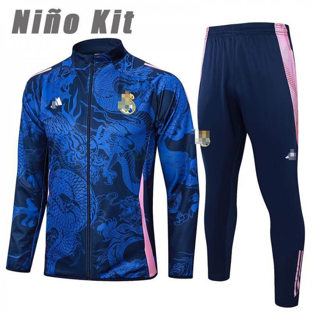 Chandal Real Madrid 2024/2025 Niño Azul/Rosa con Estampado