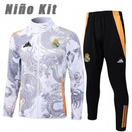 Chandal Real Madrid 2024/2025 Niño Blanco/Gris con Estampado