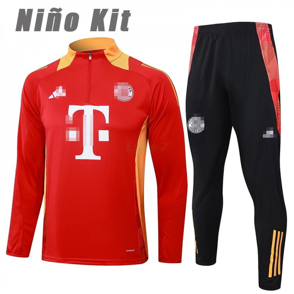 Sudadera de Entrenamiento Bayern Múnich 2024/2025 Niño Kit Rojo/Amarillo