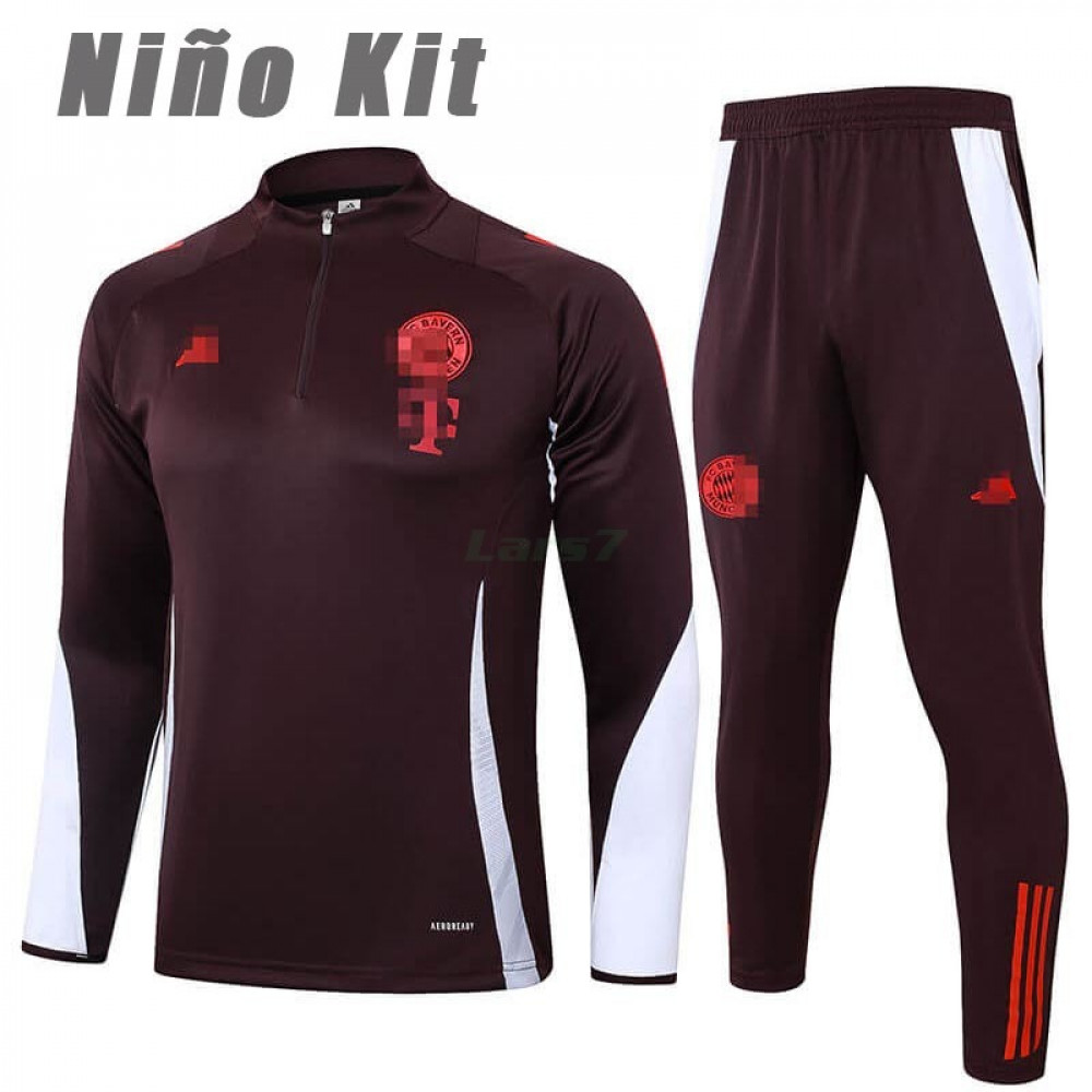 Sudadera de Entrenamiento Bayern Múnich 2024/2025 Niño Kit Rojo Oscuro