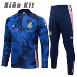 Sudadera De Entrenamiento Real Madrid 2024/2025 Niño Kit Azul/Rosa con Estampado