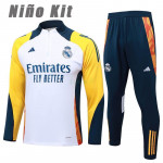 Sudadera De Entrenamiento Real Madrid 2024/2025 Niño Kit Blanco/Amarillo