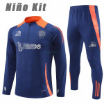 Sudadera de Entrenamiento Manchester United 2024/2025 Niño Kit Azul Marino/Naranja