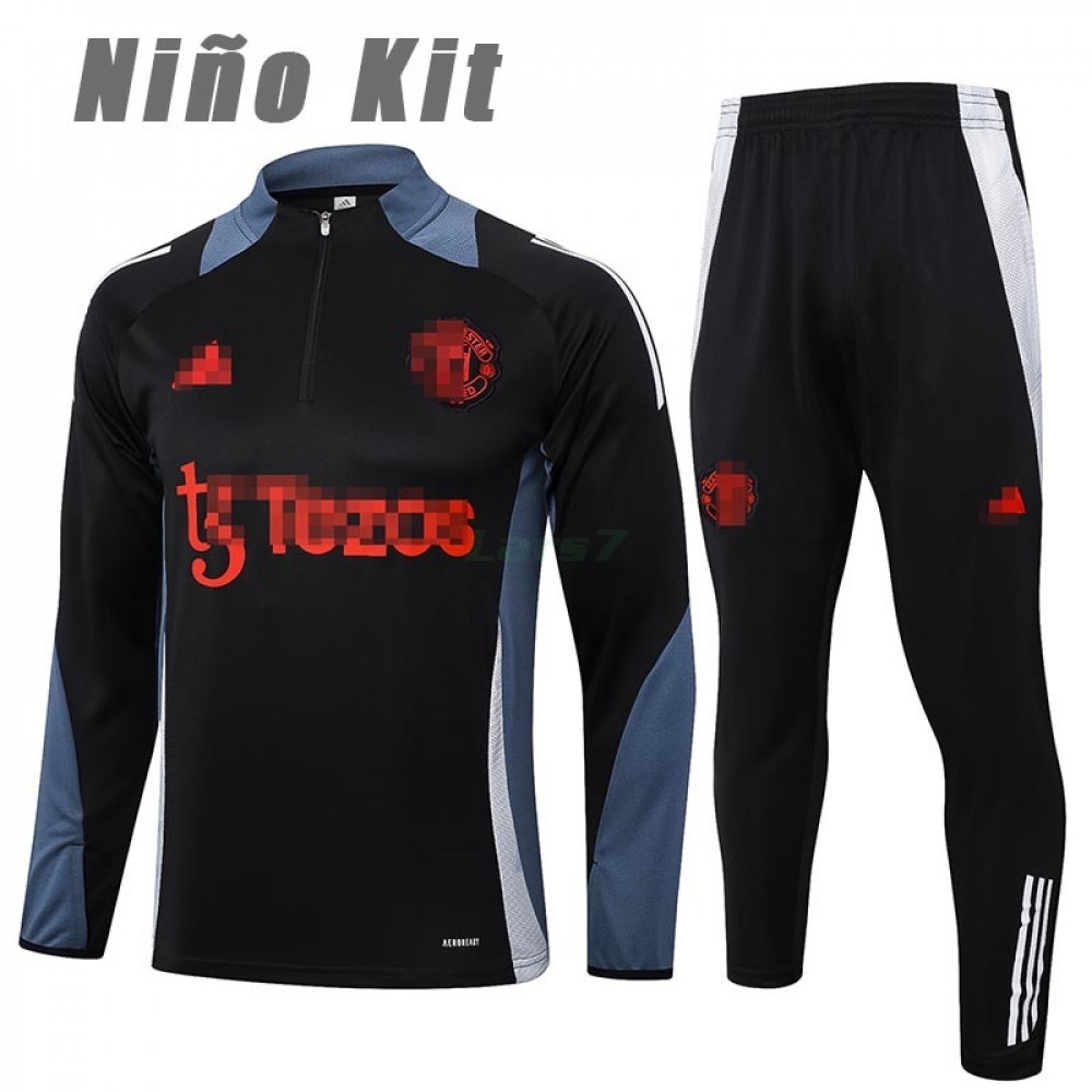 Sudadera de Entrenamiento Manchester United 2024/2025 Niño Kit Negro