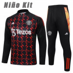 Sudadera de Entrenamiento Manchester United 2024/2025 Niño Kit Negro/Rojo