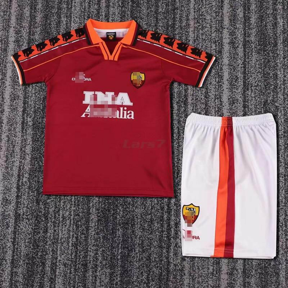 Camiseta AS Roma 1ª Equipación Retro 1998/99 Niño Kit