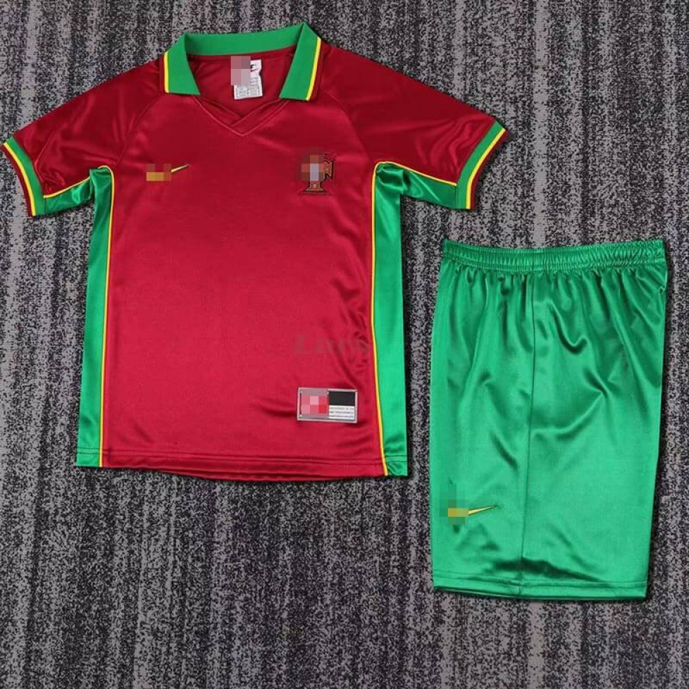 Camiseta Portugal 1ª Equipación Retro 1998 Niño Kit