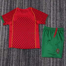 Camiseta Portugal 1ª Equipación Retro 2004 Niño Kit