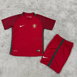 Camiseta Portugal 1ª Equipación Retro 2016 Niño Kit