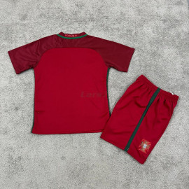 Camiseta Portugal 1ª Equipación Retro 2016 Niño Kit