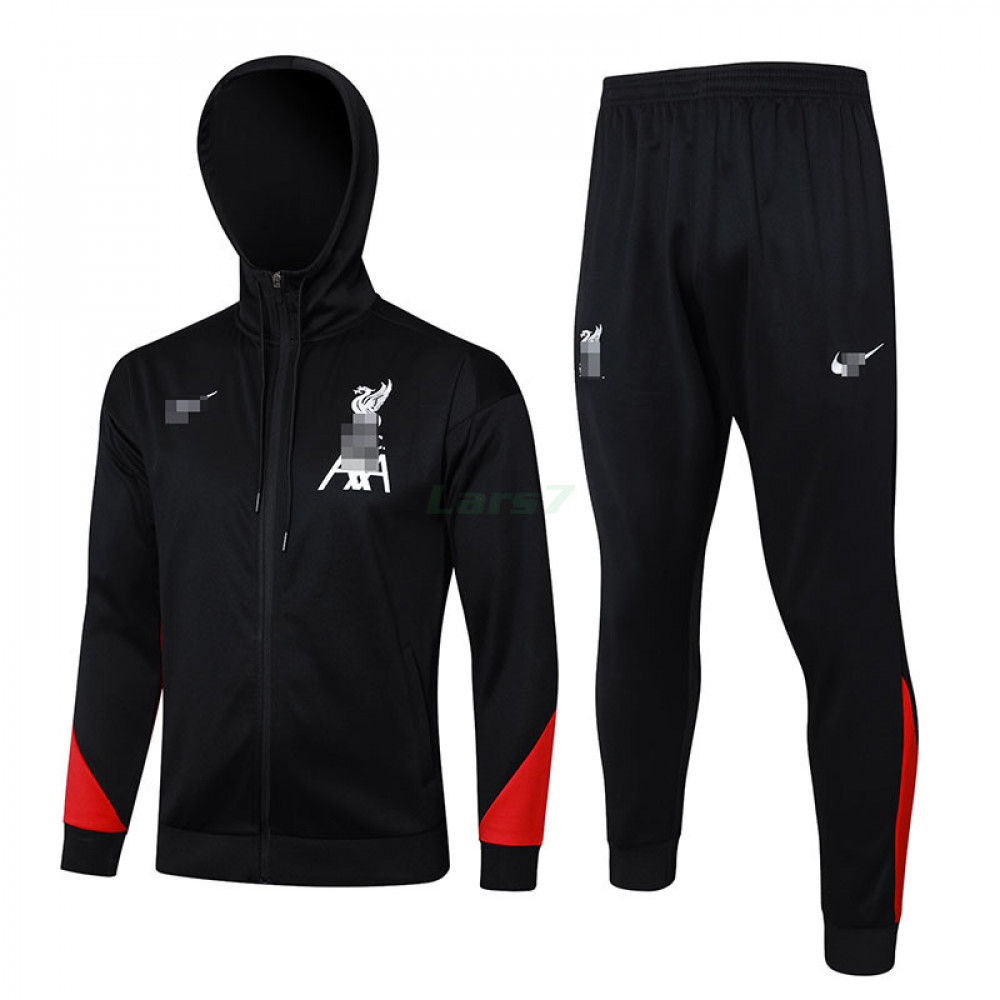 Chandal Liverpool 2024/2025 Con Capucha Negro/Rojo