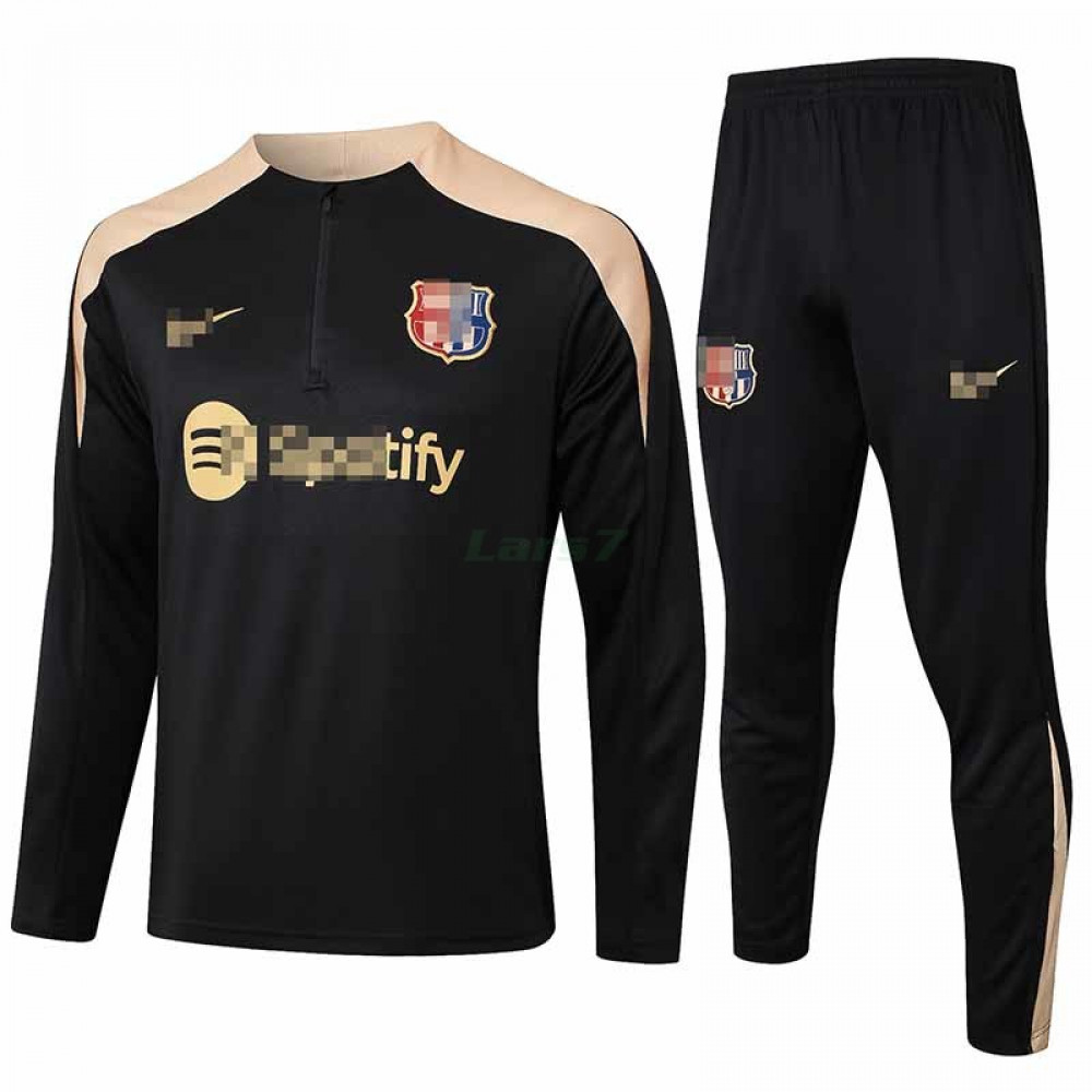 Sudadera De Entrenamiento Barcelona 2024/2025 Kit Negro/Amarillo LARS7