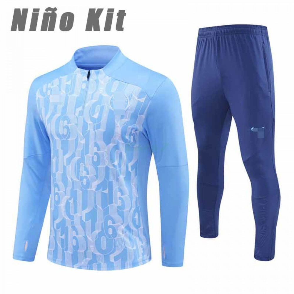 Sudadera de Entrenamiento Manchester City 2024/2025 Niño Kit Azul Claro