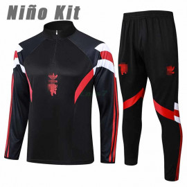 Sudadera de Entrenamiento Manchester United 2024/2025 Niño Kit Negro/Rojo/Blanco