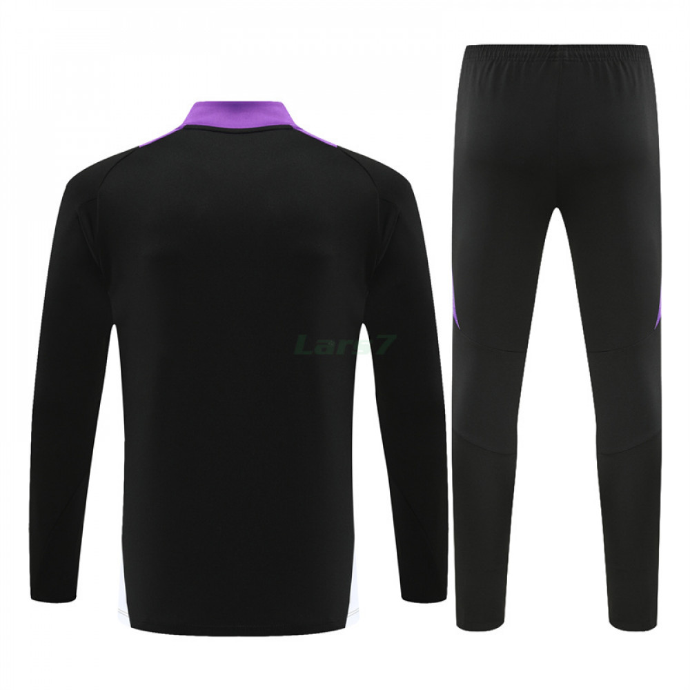 Sudadera de Entrenamiento Real Madrid 2024/2025 Niño Kit Negro/Morado