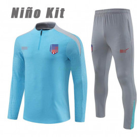 Sudadera de Entrenamiento Atlético de Madrid 2024/2025 Niño Kit Azul/Gris (El Escudo Anterior)