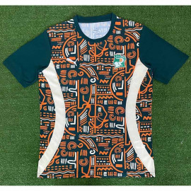 Camiseta Costa de Marfl 2025 Pre-Match Verde/Naranja