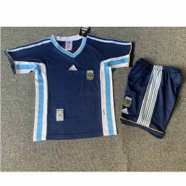 Camiseta Argentina 2ª Equipación Retro 1998 Niño Kit