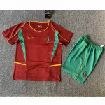 Camiseta Portugal 1ª Equipación Retro 2002 Niño Kit