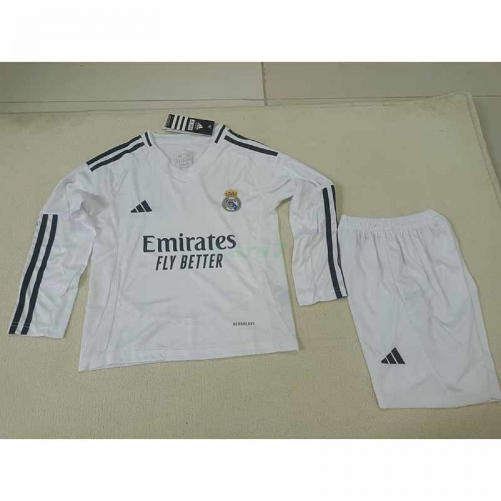 Camiseta Real Madrid 1ª Equipación 2024/2025 Niño Kit ML