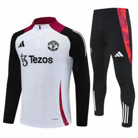 Sudadera de Entrenamiento Manchester United 2024/2025 Kit Blanco/Negro