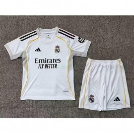 Camiseta Real Madrid 2025/2026 Blanco/Gris Niño Kit